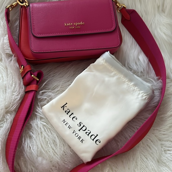 Kate Spade double bag color block crossbody Soffiano leather bag - Picture 7 of 13